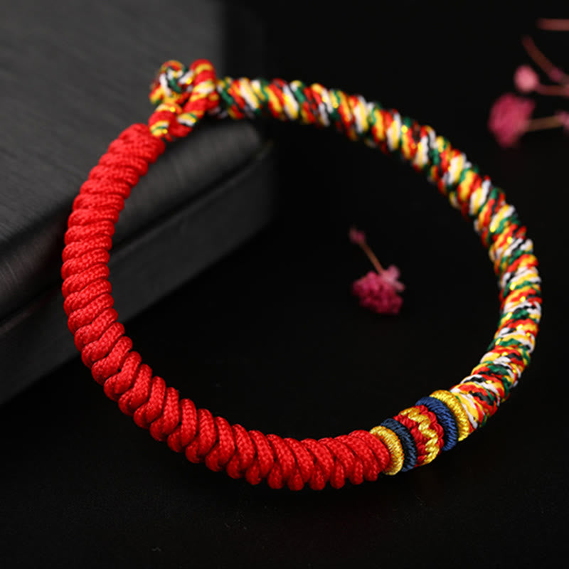 BWOOOH Tibetan Handmade Multicolored Thread King Kong Knot Strength Braid String Bracelet