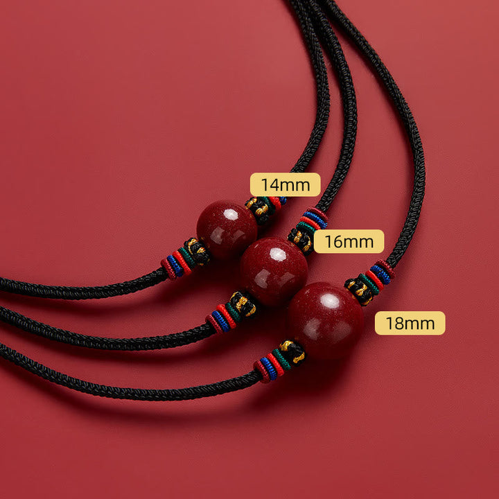 BWOOOH Cinnabar Bead Blessing String Necklace Pendant