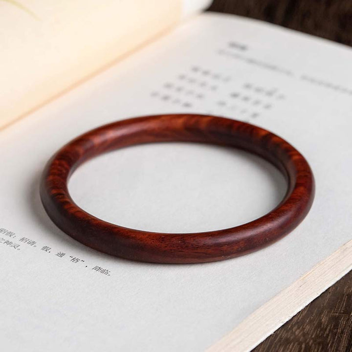 BWOOOH Tibetan Small Leaf Red Sandalwood Ebony Green Sandalwood Protection Bracelet Bangle