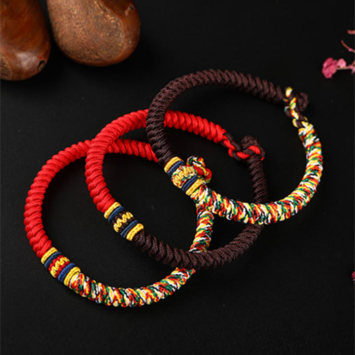 BWOOOH Tibetan Handmade Multicolored Thread King Kong Knot Strength Braid String Bracelet