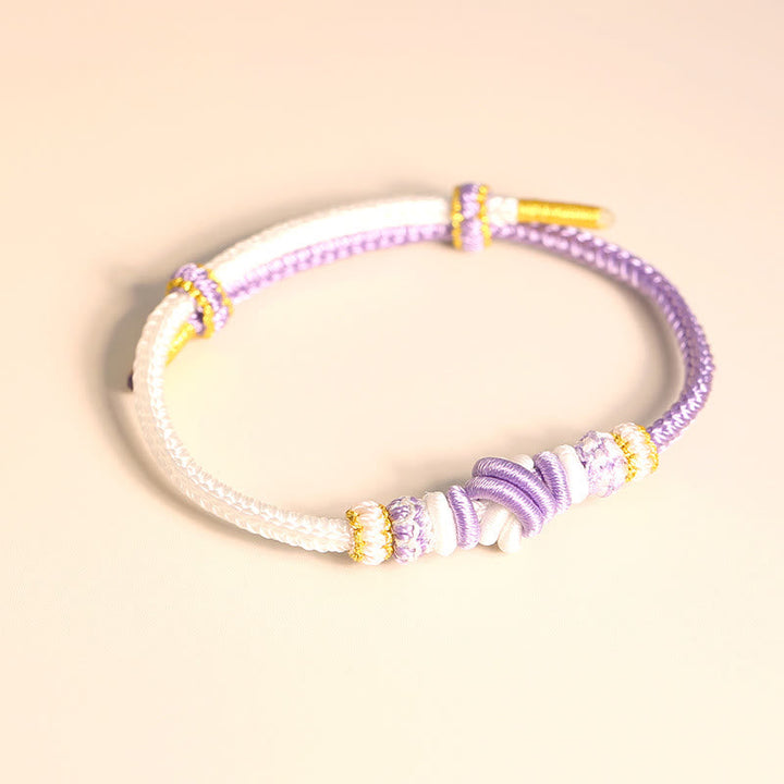 BWOOOH Two-Color Rope Handcrafted Eight Thread Peace Knot Luck Connection Bracelet  -  Thread Tibetan bracelet for spiritual...