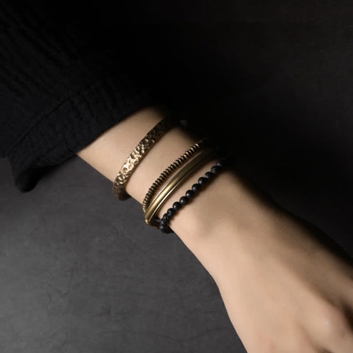 BWOOOH Vintage Lava Rock Copper Support Bracelet