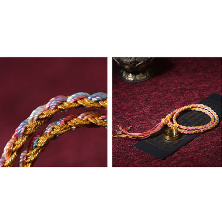 BWOOOH Tibetan Handmade Luck Colorful String Single Double Wrap Braided Bracelet | spiritual healing bracelet