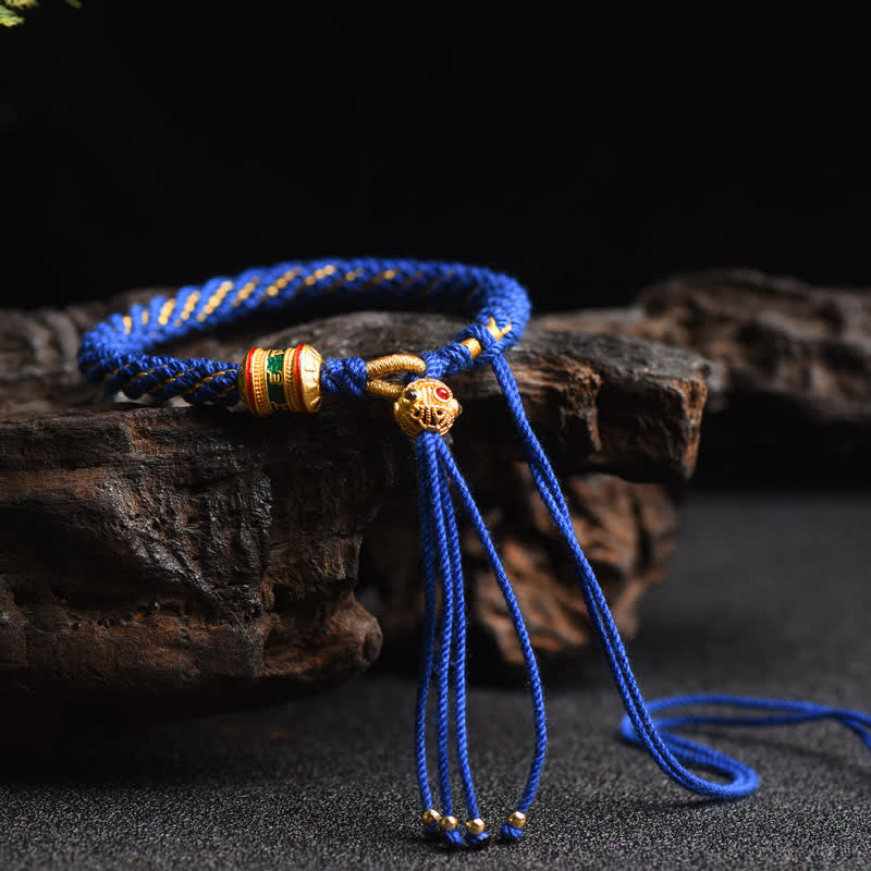 BWOOOH Tibetan Handmade Luck Prayer Wheel Bead Charm Weave Colorful String Bracelet