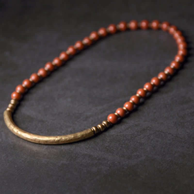 BWOOOH Red Jasper Moss Agate Black Obsidian Crystal Copper Peace Couple Bracelet