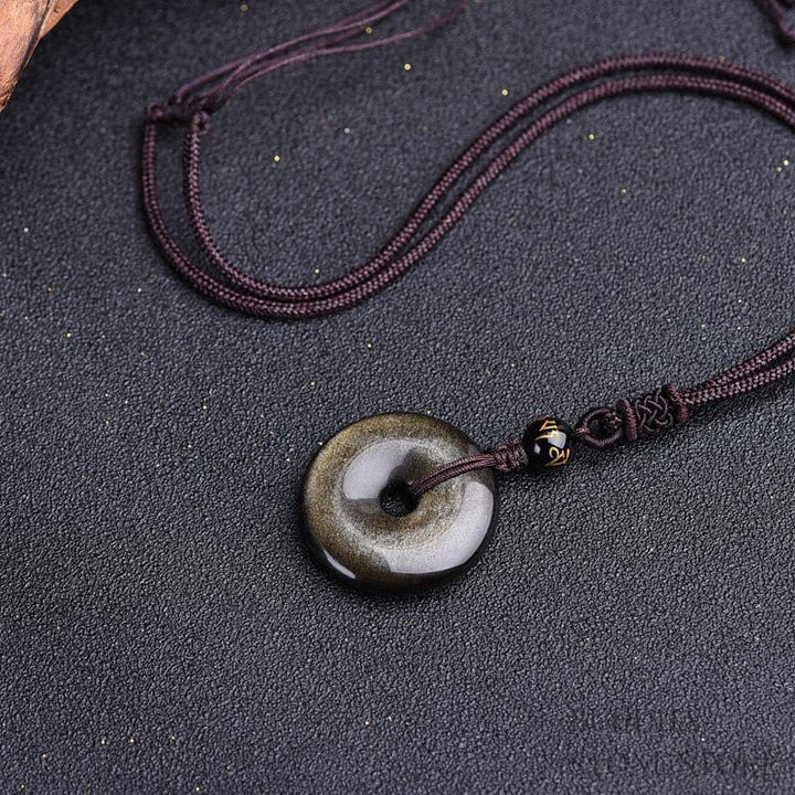 BWOOOH Tibetan Obsidian Protection Necklace