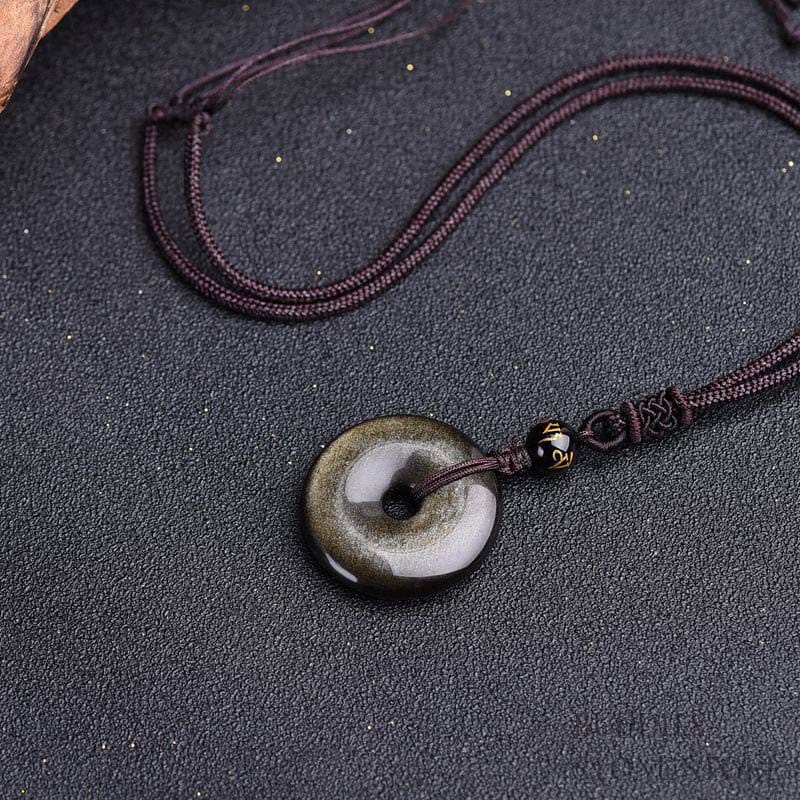 BWOOOH Tibetan Obsidian Protection Necklace