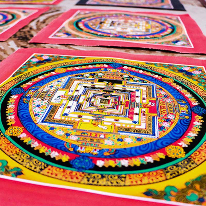 BWOOOH Tibetan thangka Buddhist painting - Tibetan Handmade Thangka Mandala Pa