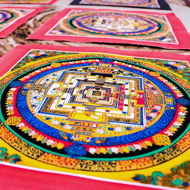 BWOOOH Tibetan thangka Buddhist painting - Tibetan Handmade Thangka Mandala Pa