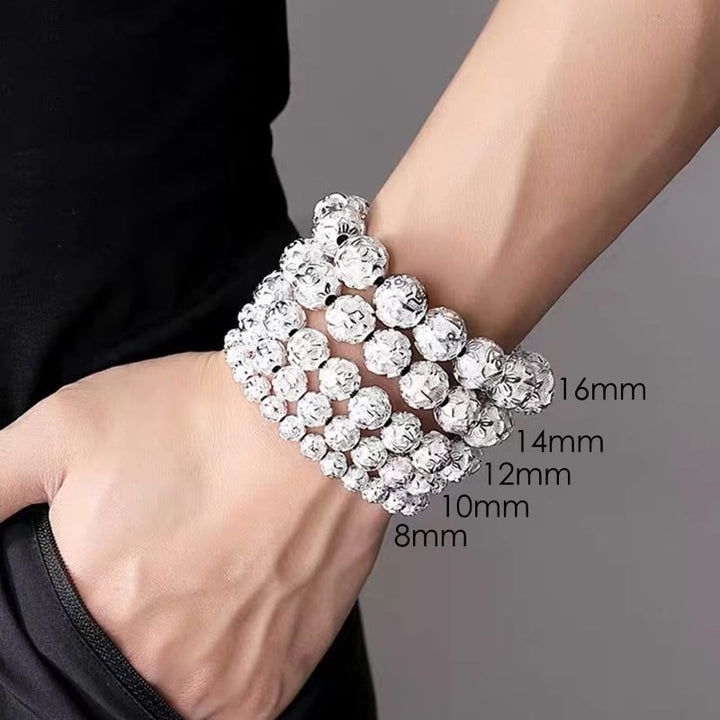 BWOOOH Tibetan Om Mani Padme Hum Carved Alloy Beads Amulet Bracelet