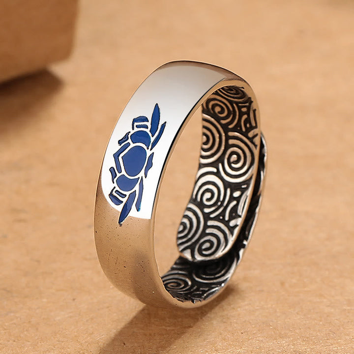 BWOOOH Tibetan Blue Lotus Auspicious Clouds Copper Enlightenment Ring — Copper Tibetan bracelet for spiritual healing and ...