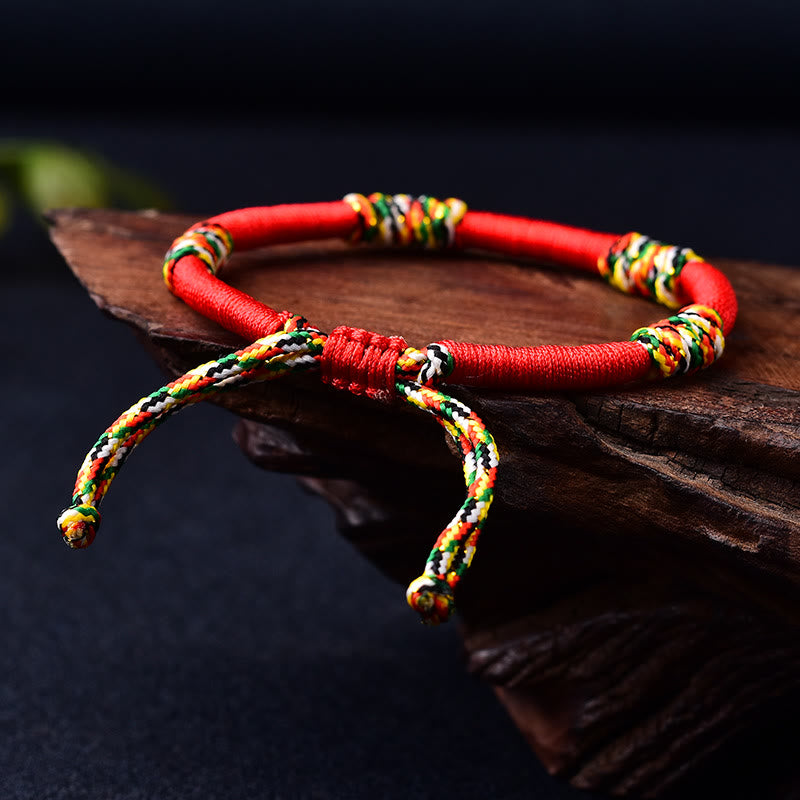 BWOOOH Tibetan Handmade Colorful King Kong Knot Lucky Protection Braid String Bracelet