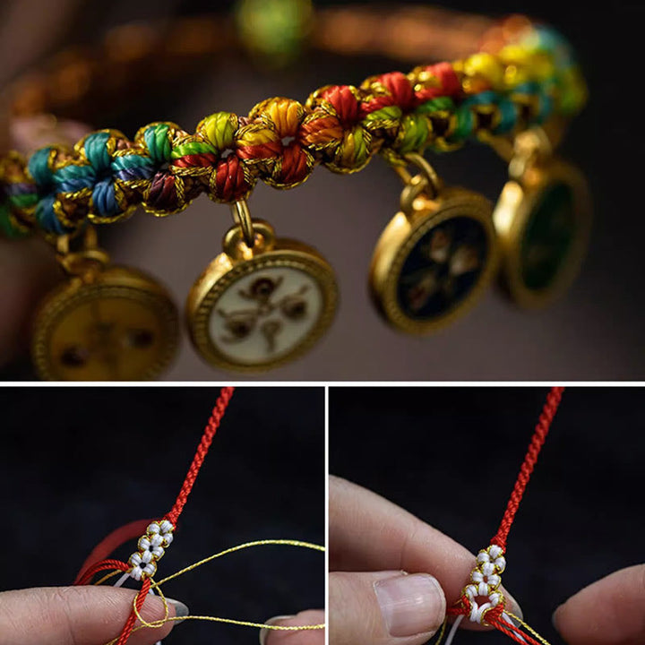 BWOOOH Tibetan Colorful Rope Five God Of Wealth Luck Braid Bracelet