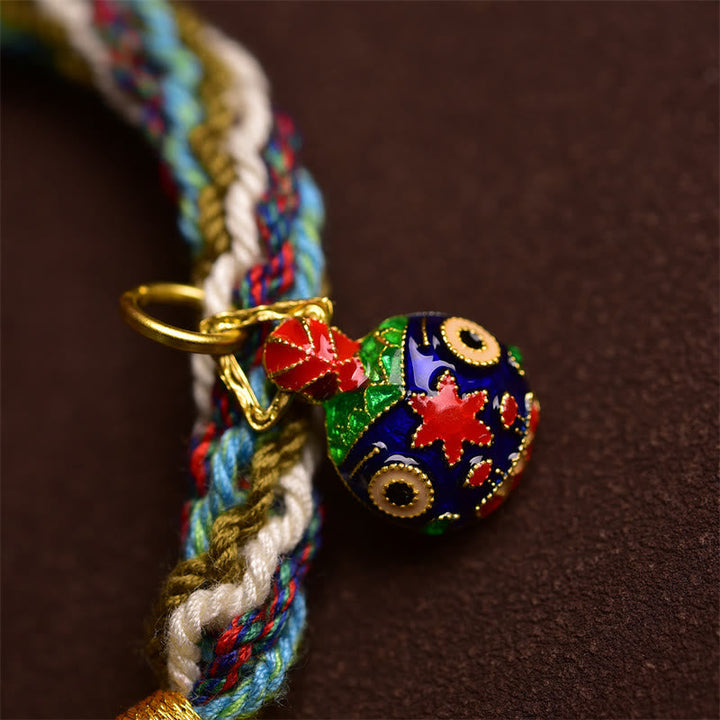 BWOOOH Handmade Gold Swallowing Beast Family Healing Reincarnation Knot Braid Bracelet