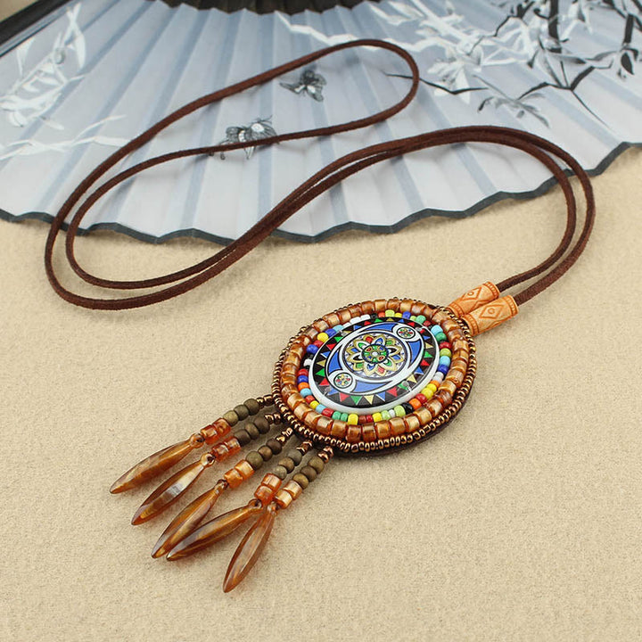 BWOOOH Mandala Pattern Beads Creativity Necklace Pendant