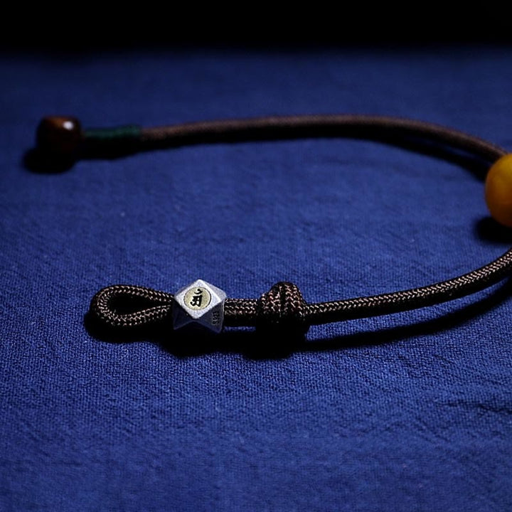 BWOOOH 925 Sterling Silver Chinese Zodiac Natal Buddha Natural Amber Clear Anxiety Bracelet