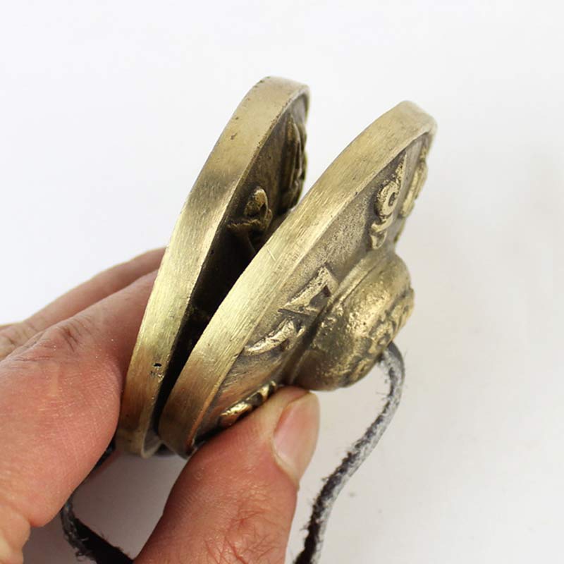 BWOOOH Tibetan Tingsha Bell Six True Words Dragon Copper Balance Decoration With Bag | spiritual healing bracelet