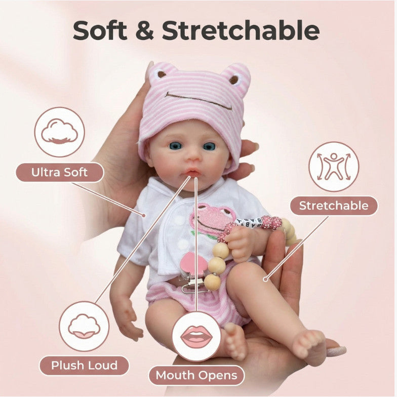 Emma's Dream 12-inch All-Silicone Rebirth Doll - Extendable Limbs Realistic Baby Doll