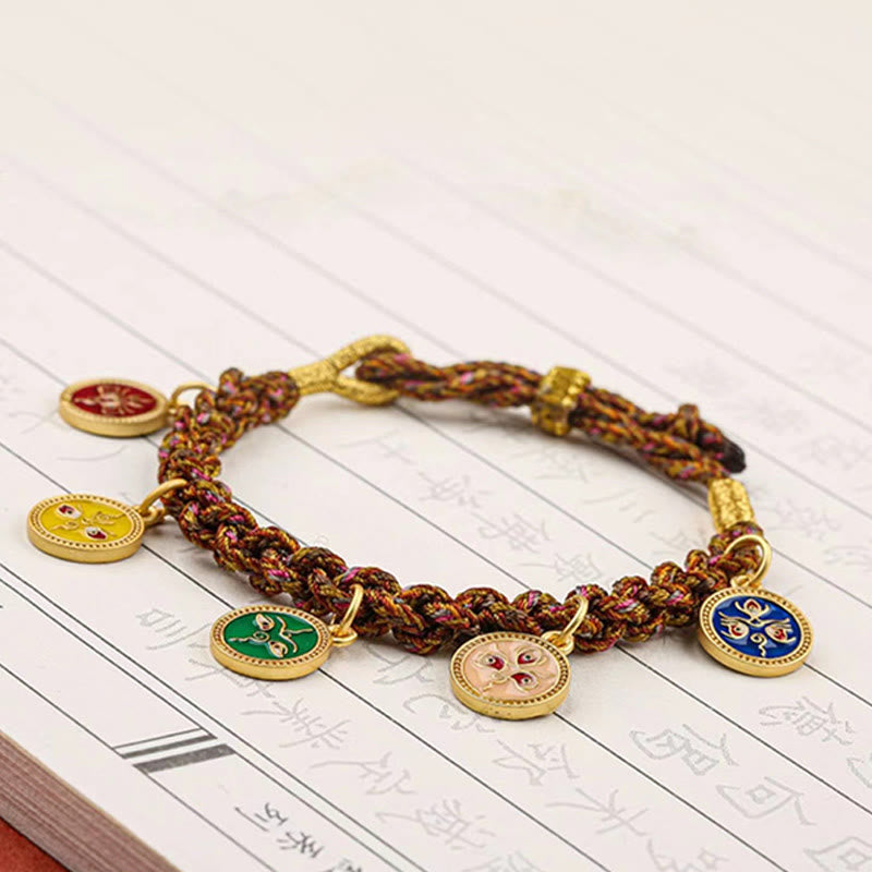BWOOOH Tibetan Five God Of Wealth Thangka Luck Braid String Bracelet
