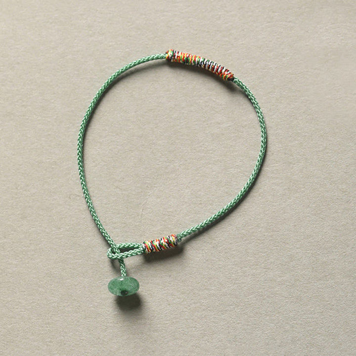 BWOOOH Tibetan Handmade Green Aventurine Luck Protection Braided Rope Bracelet