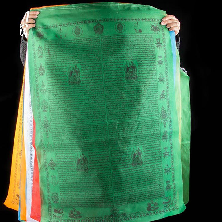Buddha Stones Tibetan 5 Colors Windhorse Happiness Auspicious Outdoor Prayer Flag