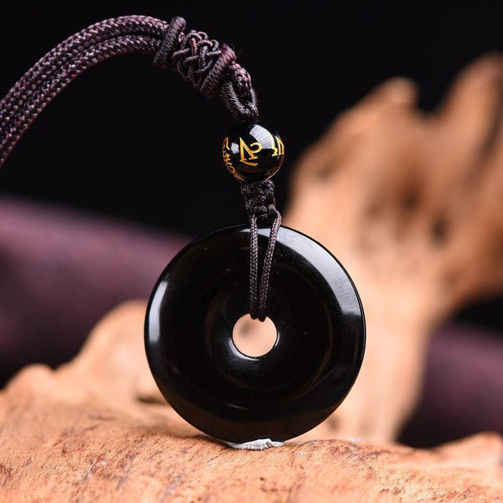 BWOOOH Tibetan Obsidian Protection Necklace