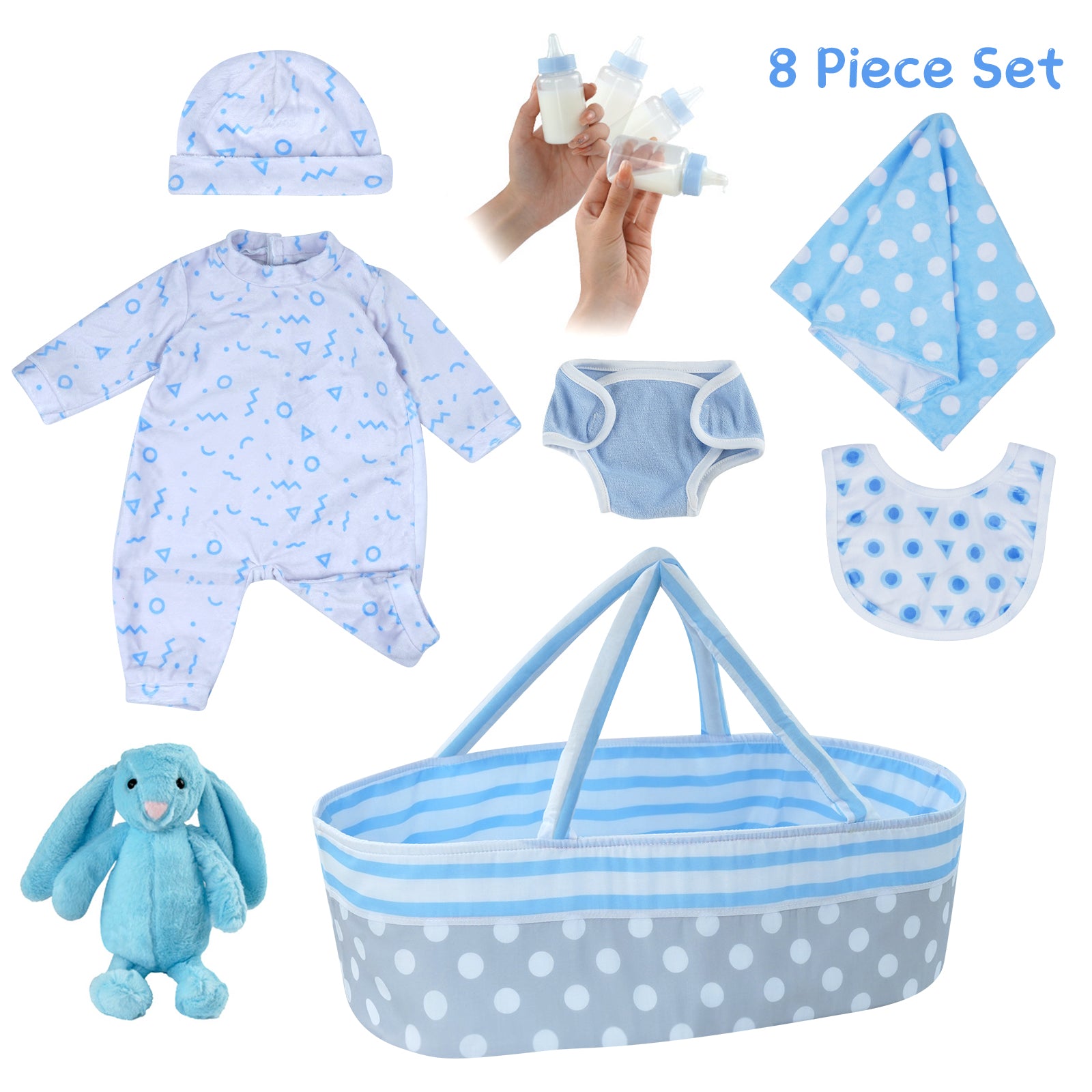 [Suitable for 17''~22''] Time-Limited Offer! Dollreborns® Adoption Reborn Baby Essentials-8pcs Gift Set
