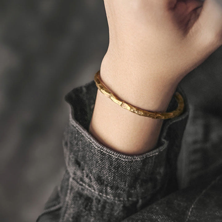BWOOOH Tibetan Bump Texture Copper Luck Cuff Bracelet Bangle  -  Copper Tibetan bracelet for spiritual healing and mindful l...