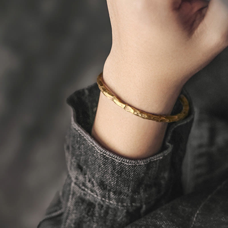 BWOOOH Tibetan Bump Texture Copper Luck Cuff Bracelet Bangle  -  Copper Tibetan bracelet for spiritual healing and mindful l...