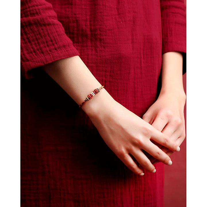 BWOOOH Handmade Dunhuang Color Luck Braid String Bracelet