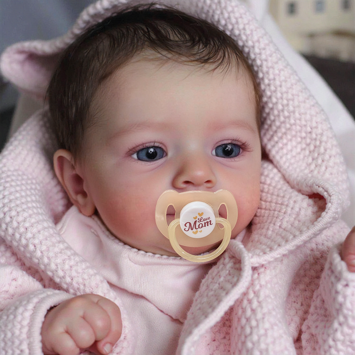 [Heartbeat Coos🔊 & Breath] 18" Real Lifelike Cute Awake Reborn Newborn Doll Named Alica with Brown Hair
