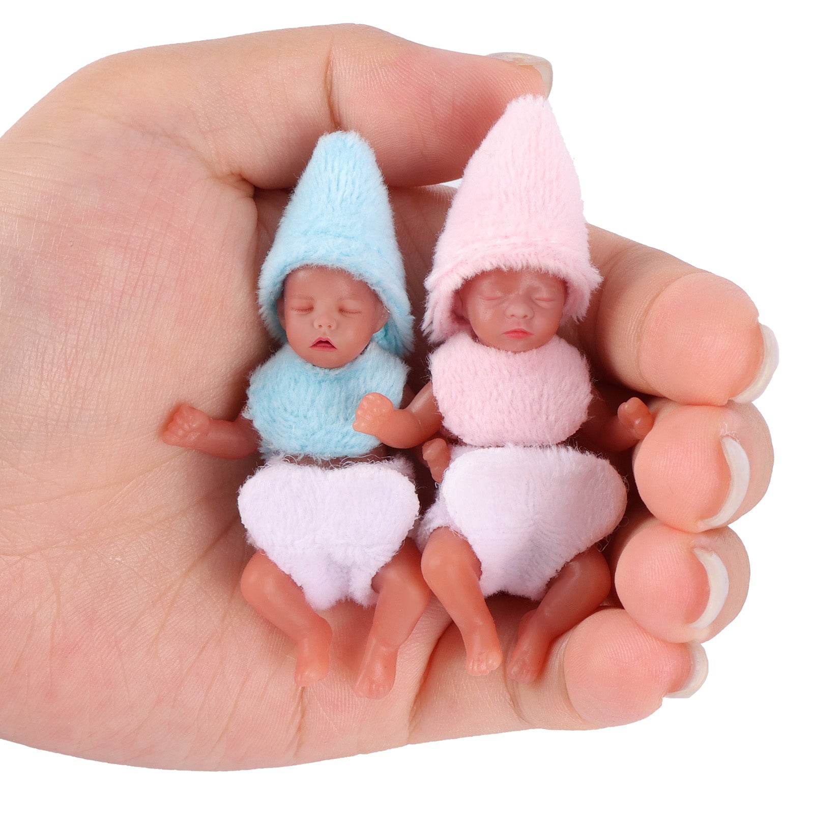 Full Platinum Solid Silicone Star Product 3 Inches Mini Sleeping Baby Doll Girl with Free Delicate Furniture Accessories