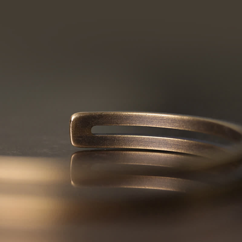 BWOOOH Rustic Copper Luck Viking Cuff Bracelet