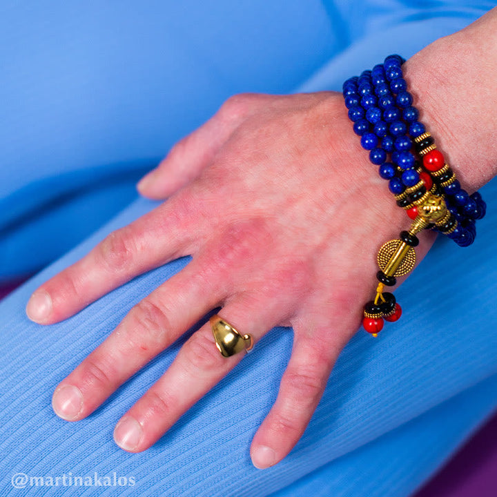 BWOOOH Tibetan Mala Lapis Lazuli Lazurite Positive Bracelet