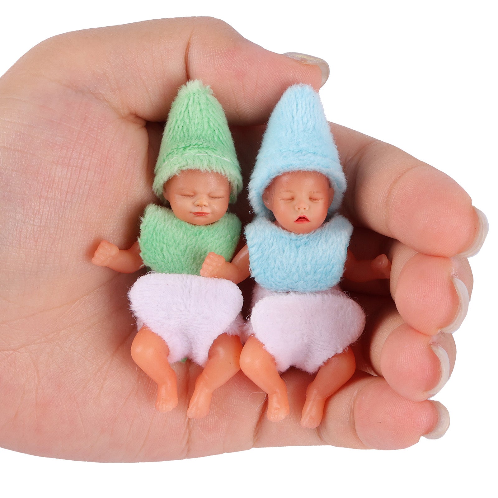 Full Platinum Solid Silicone Star Product 3 Inches Mini Sleeping Baby Doll Girl with Free Delicate Furniture Accessories