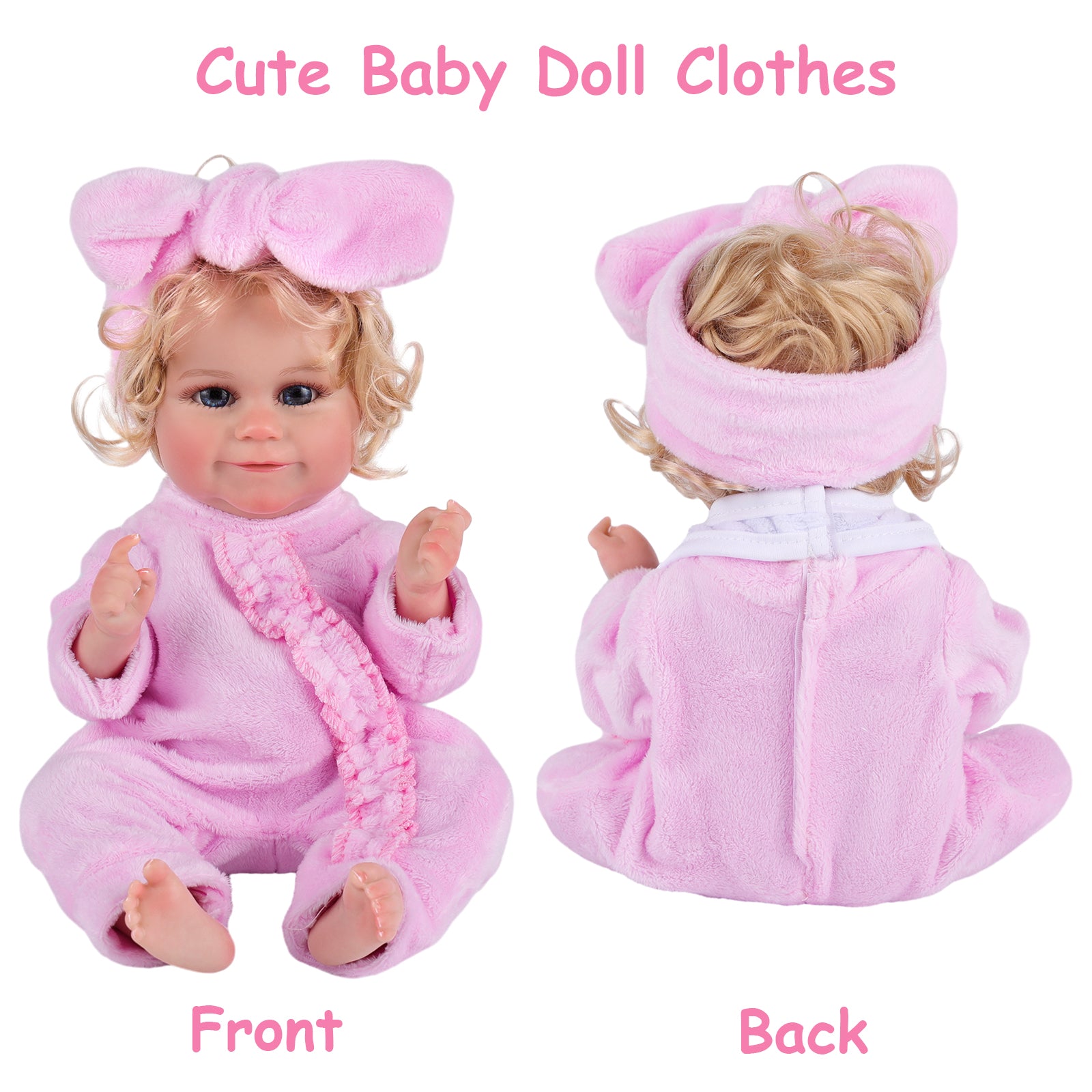 10-12 Inches Accessories Pink Reborn Essential Pink Clothes Gift 7 Pcs Set