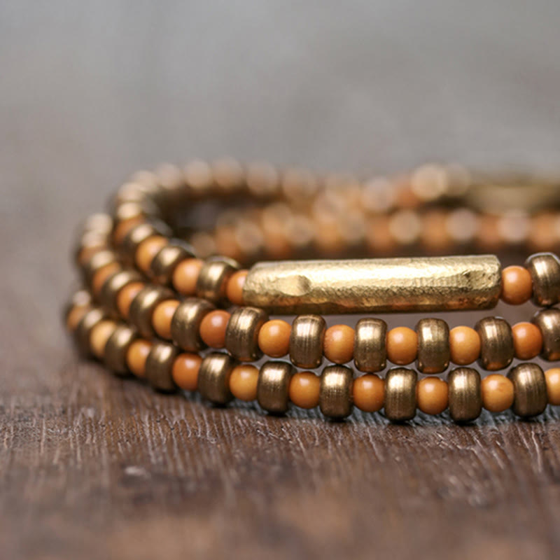 BWOOOH Retro Olive Pit Copper Wealth Bracelet