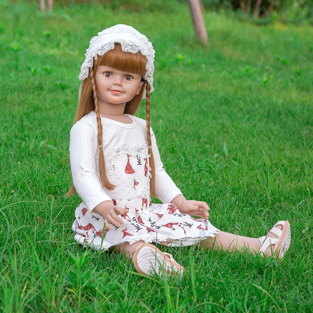 32-inch All-Silicone Rebirth Doll - Cute Emma Style, Full Body Soft Silicone, Movable, Water-Cleanable, Realistic Baby Companion Toy