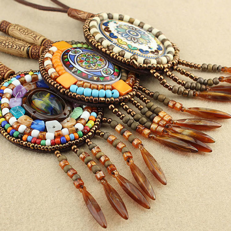BWOOOH Mandala Pattern Beads Creativity Necklace Pendant