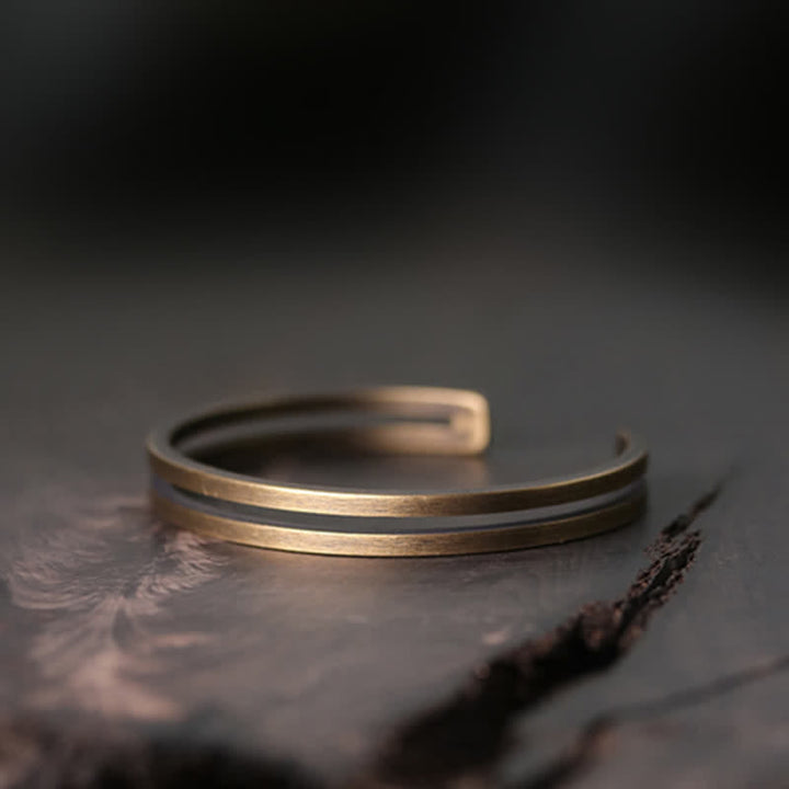 BWOOOH Rustic Copper Luck Viking Cuff Bracelet