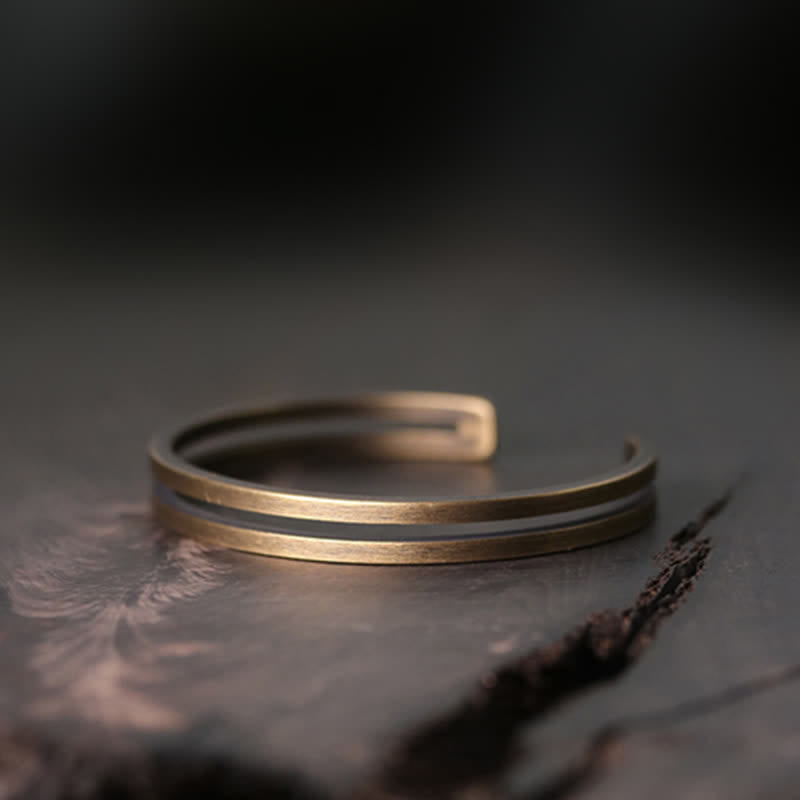 BWOOOH Rustic Copper Luck Viking Cuff Bracelet