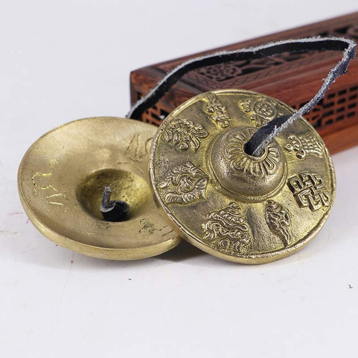BWOOOH Tibetan Tingsha Bell Six True Words Dragon Copper Balance Decoration With Bag | spiritual healing bracelet