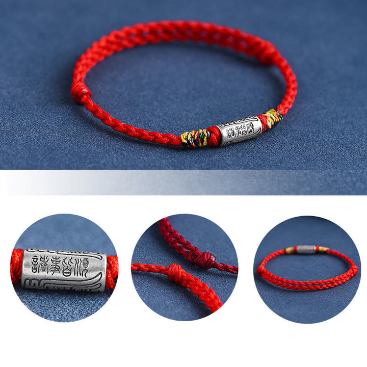BWOOOH Handcrafted 925 Sterling Silver Everything Goes Well Design Protection Strength Bracelet Anklet