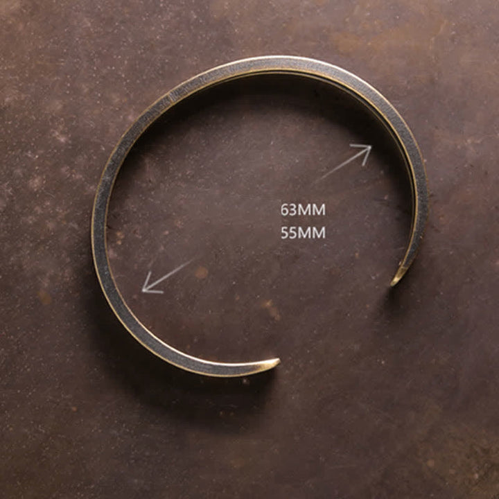 BWOOOH Rustic Copper Luck Viking Cuff Bracelet