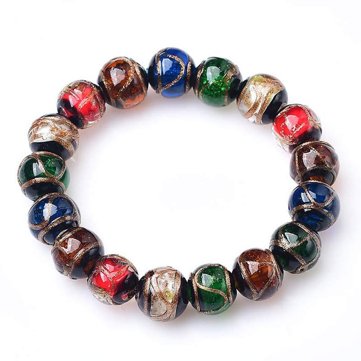 BWOOOH Colorful Liuli Glass Bead Luck Bracelet