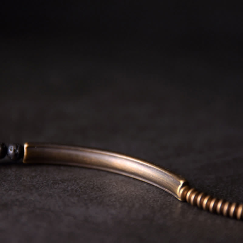 BWOOOH Vintage Lava Rock Copper Support Bracelet