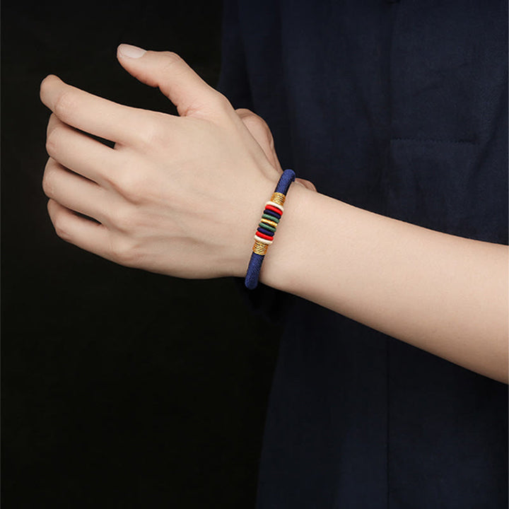 BWOOOH Tibetan Handmade Colorful King Kong Knot Five Elements Luck Braid String Bracele | spiritual healing bracelet