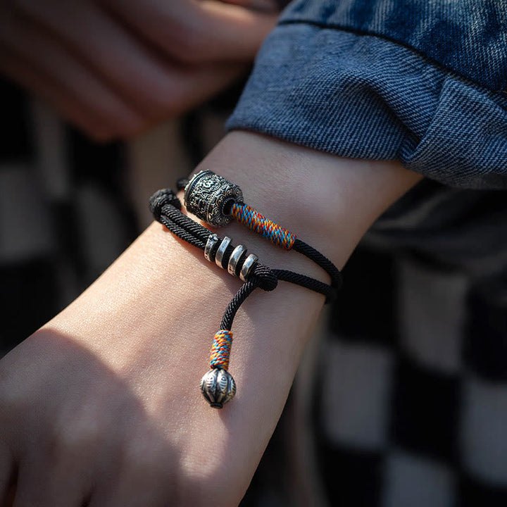 BWOOOH Tibetan Om Mani Padme Hum Carved Amulet Double Wrap Bracelet
