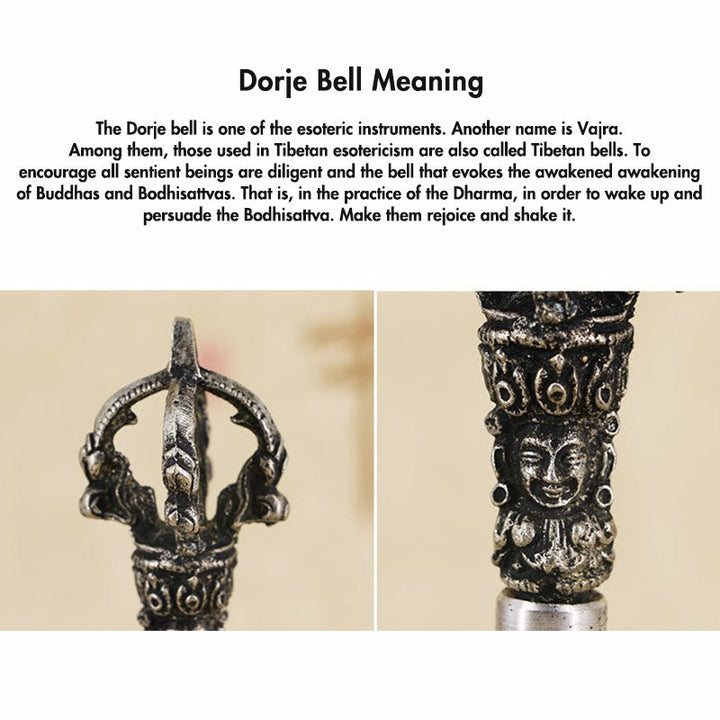 BWOOOH Tibetan Meditation Bell and Vajra Dorje Copper Decoration Set | spiritual healing bracelet