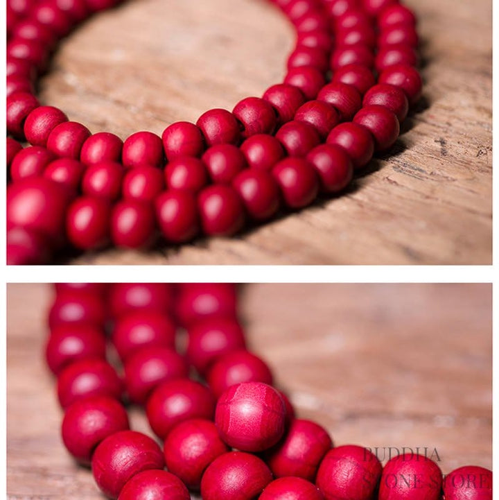 BWOOOH 108 Mala Beads Natural Abelia Biflora Wood Protection Bracelet